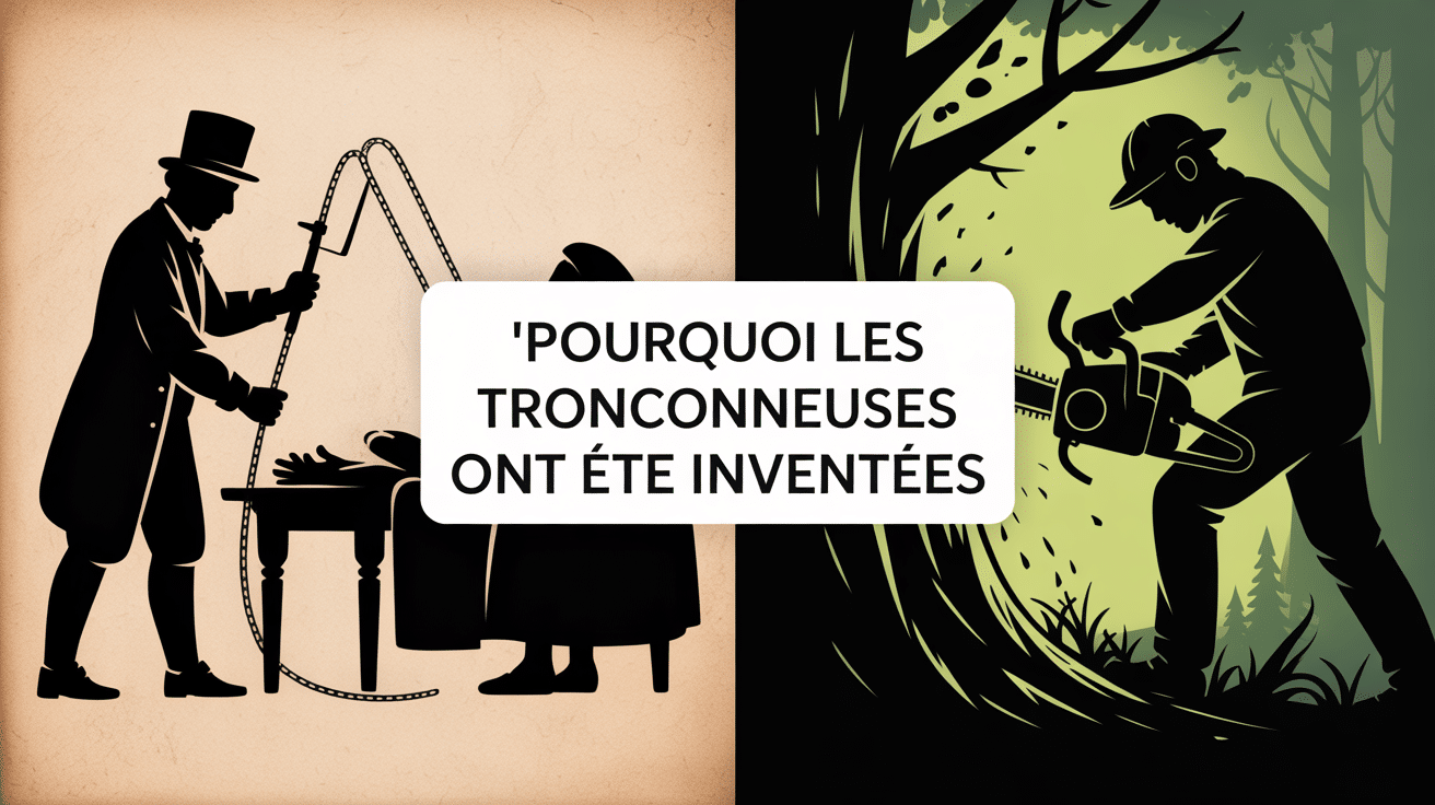 Illustration montrant pourquoi les tronçonneuse ont été inventé medical et foresterie