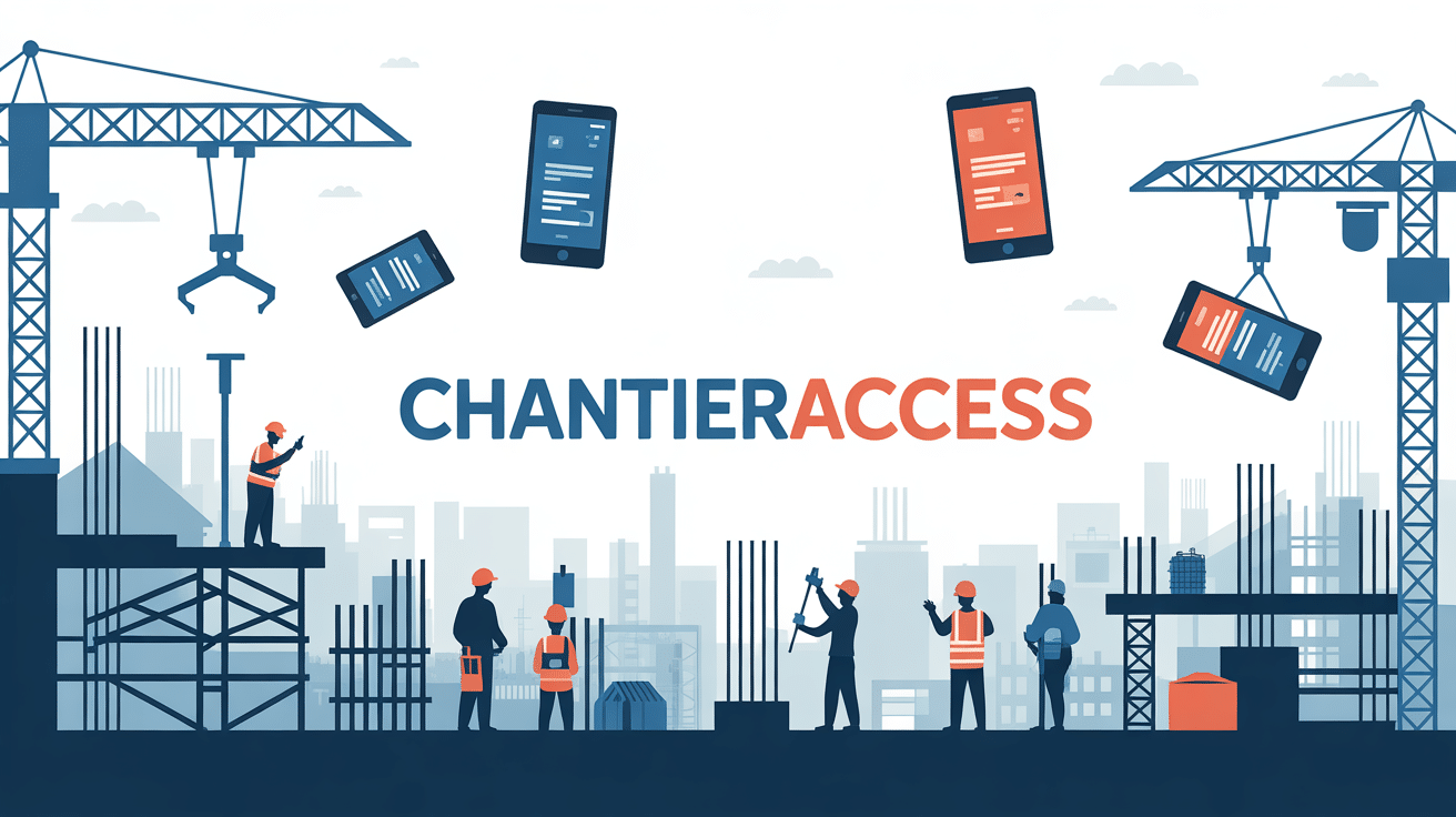 ChantierAccess silhouettes et technologie sur chantier