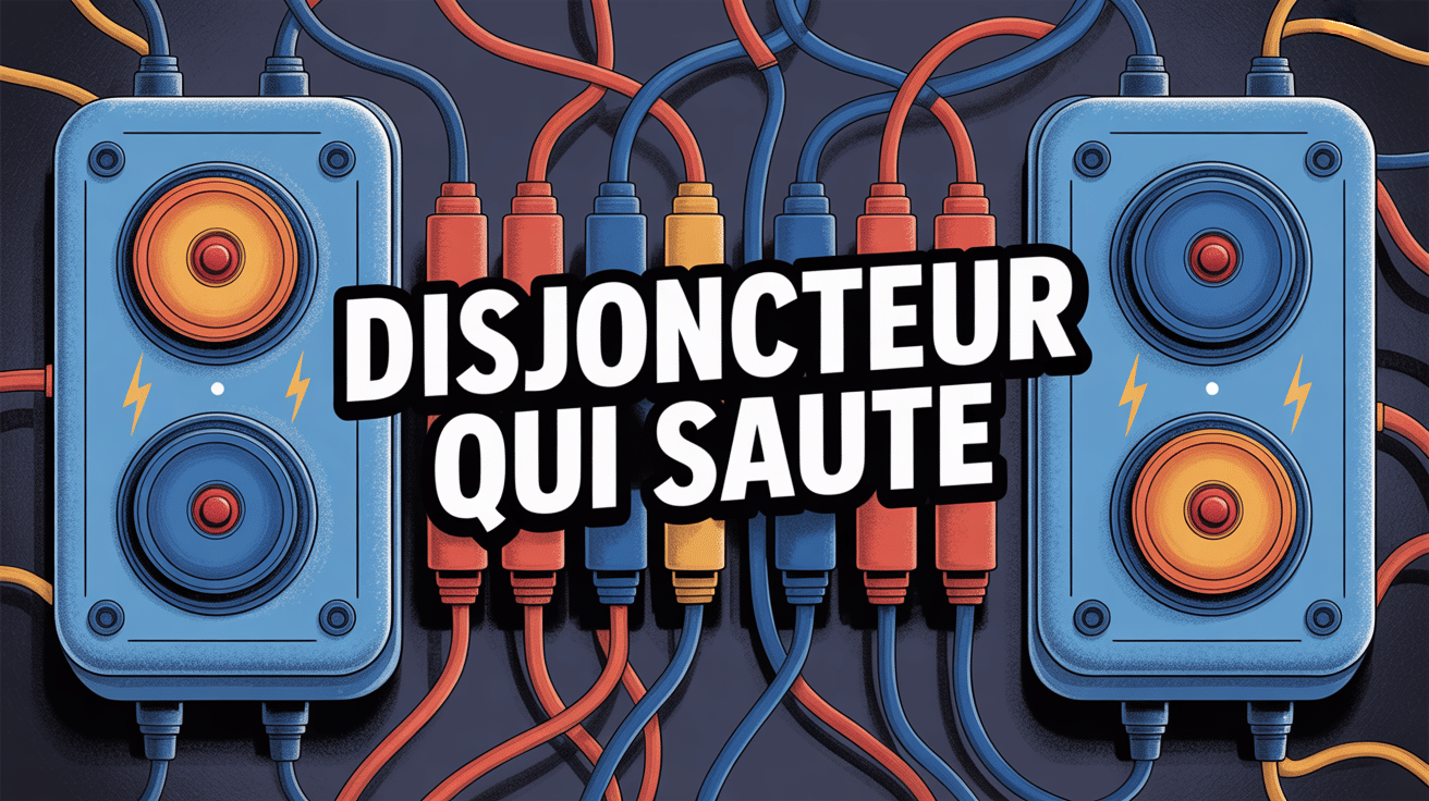 Tableau électrique avec disjoncteur déclenché et étincelles