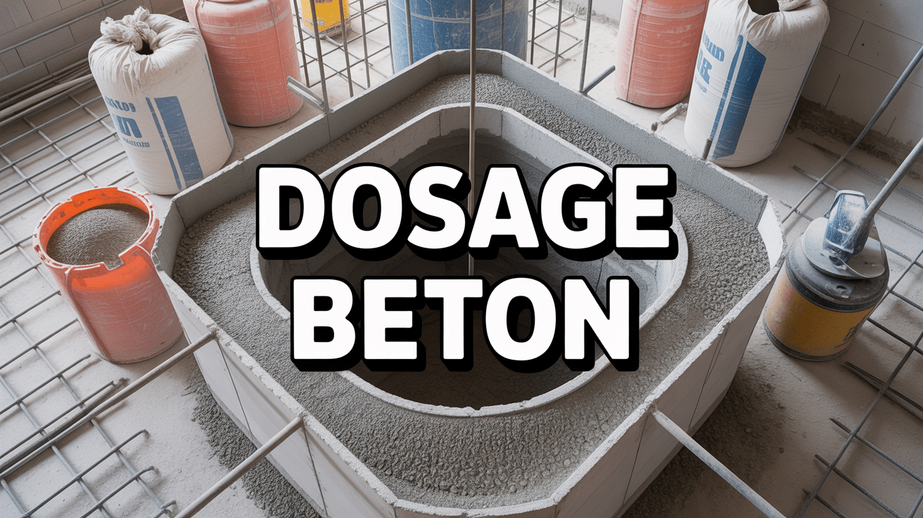 Vue d'un chantier avec dosage béton