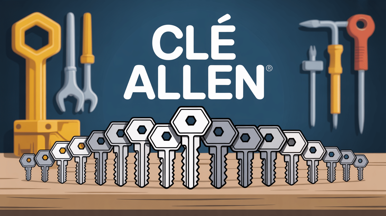 Assortiment de clés Allen sur établi