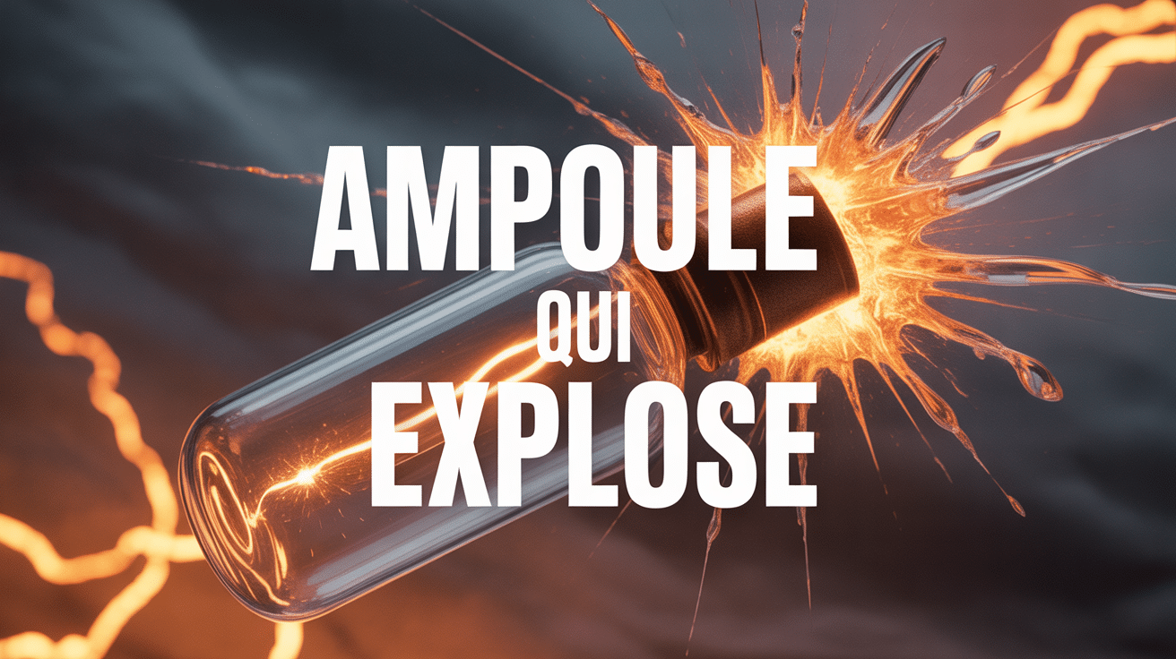 Ampoule explose éclats et étincelles électriques